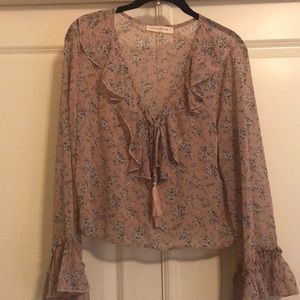 Pink floral crop top